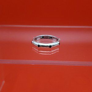 Size 8 925 Sterling Silver Odd Worn Cubic Zirconia Gems Ring